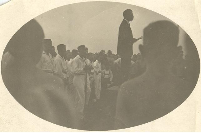 Josef Felder bei seiner Rede am Wertachkanal im Juli 1927